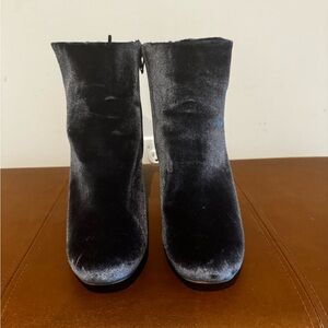 Old Navy Black Velvet Ankle Booties